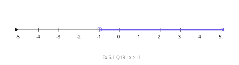 Number line - Ex 5.1 Q19, x > -1